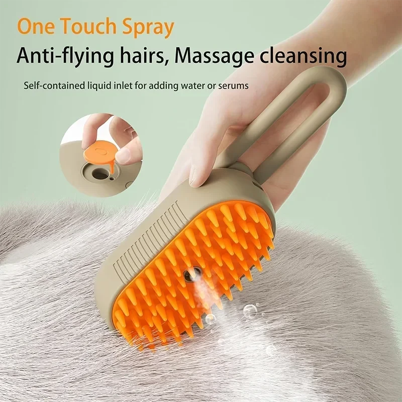 LUMISORA SteamPaw — 3-in-1 Electric Steam Pet Grooming Brush