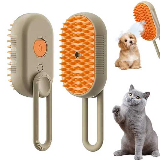 LUMISORA SteamPaw — 3-in-1 Electric Steam Pet Grooming Brush