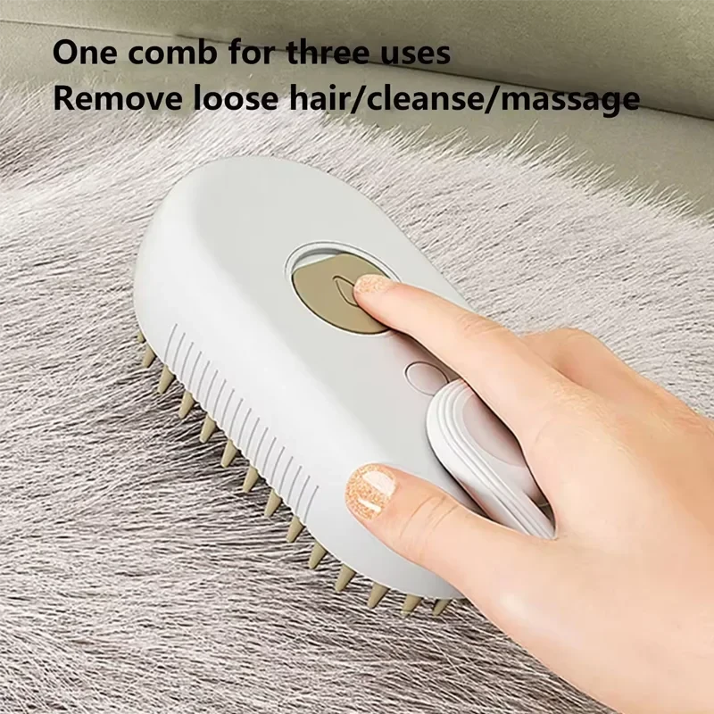 LUMISORA SteamPaw — 3-in-1 Electric Steam Pet Grooming Brush