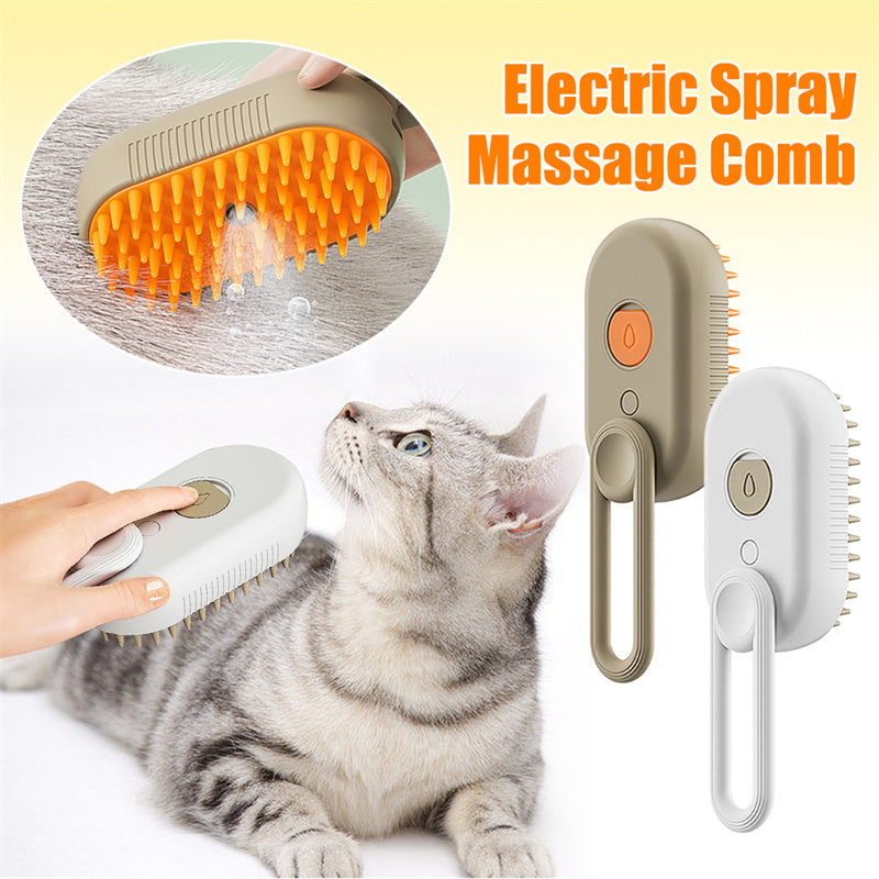 LUMISORA SteamPaw — 3-in-1 Electric Steam Pet Grooming Brush